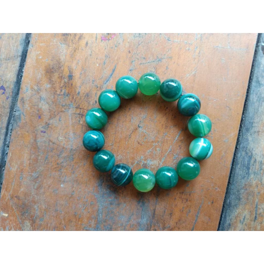 Gelang elastis Sulaiman hijau natural