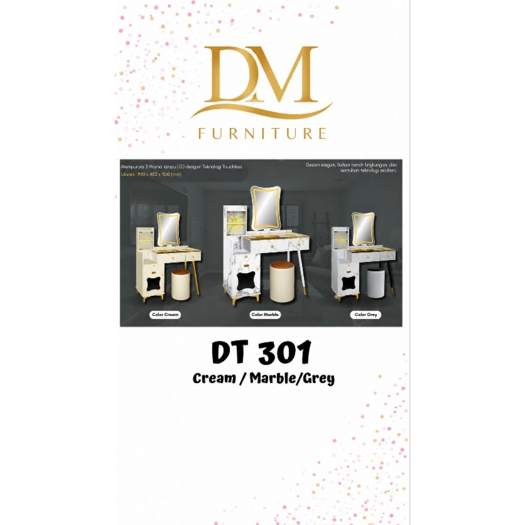 MEJA RIAS TOUCHSCREEN/MEJA RIAS PINTAR /MEJA RIAS LAMPU LED /DT 301