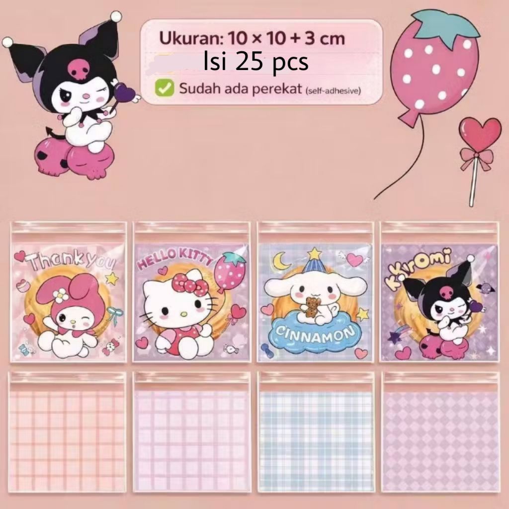 Plastik cookies 10x10 25pcs / plastik opp motif / plastik kue