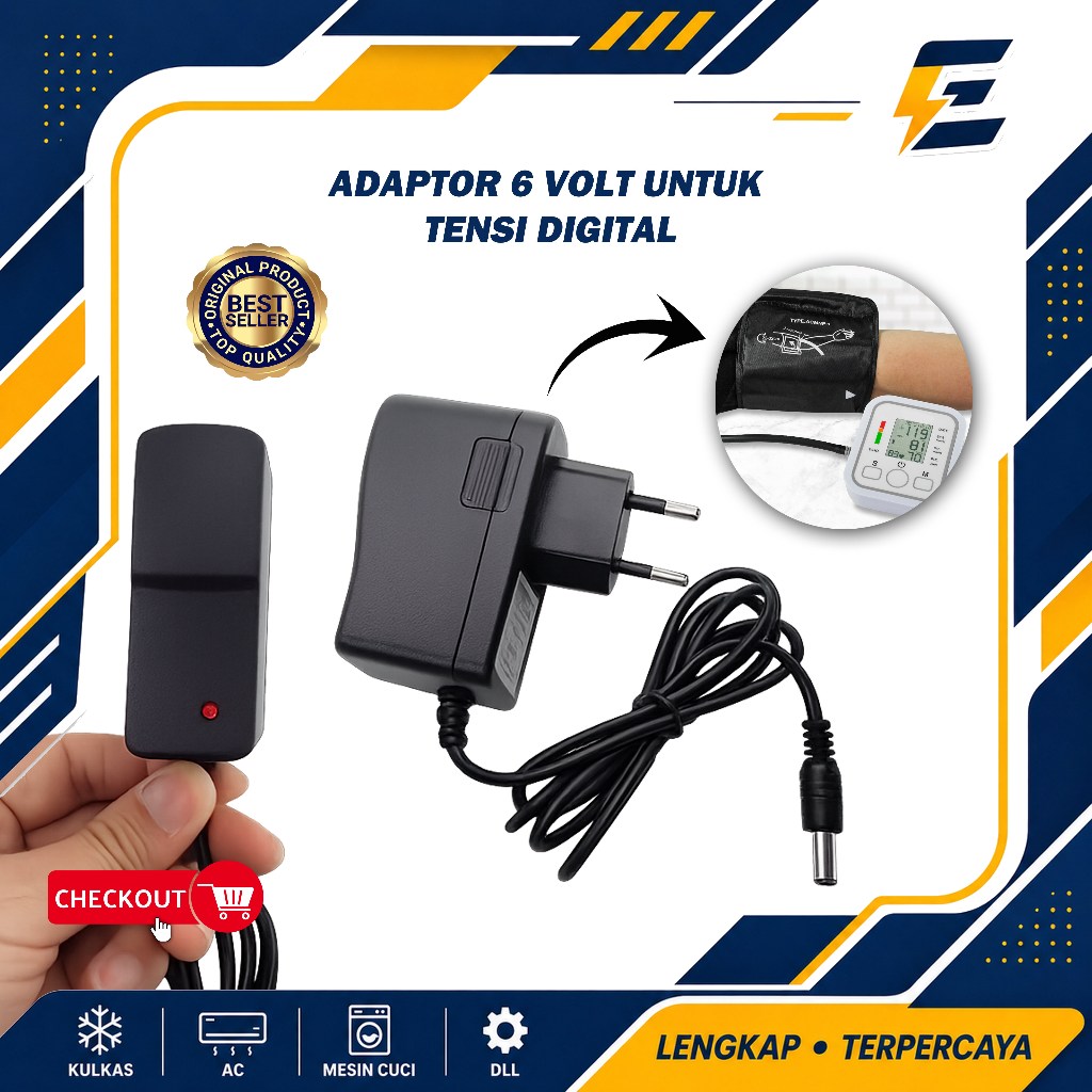Adaptor DC 6V 1A /  Adaptor Tensi Digital / Adaptor 6 Volt 1 Ampere DC Power Supply