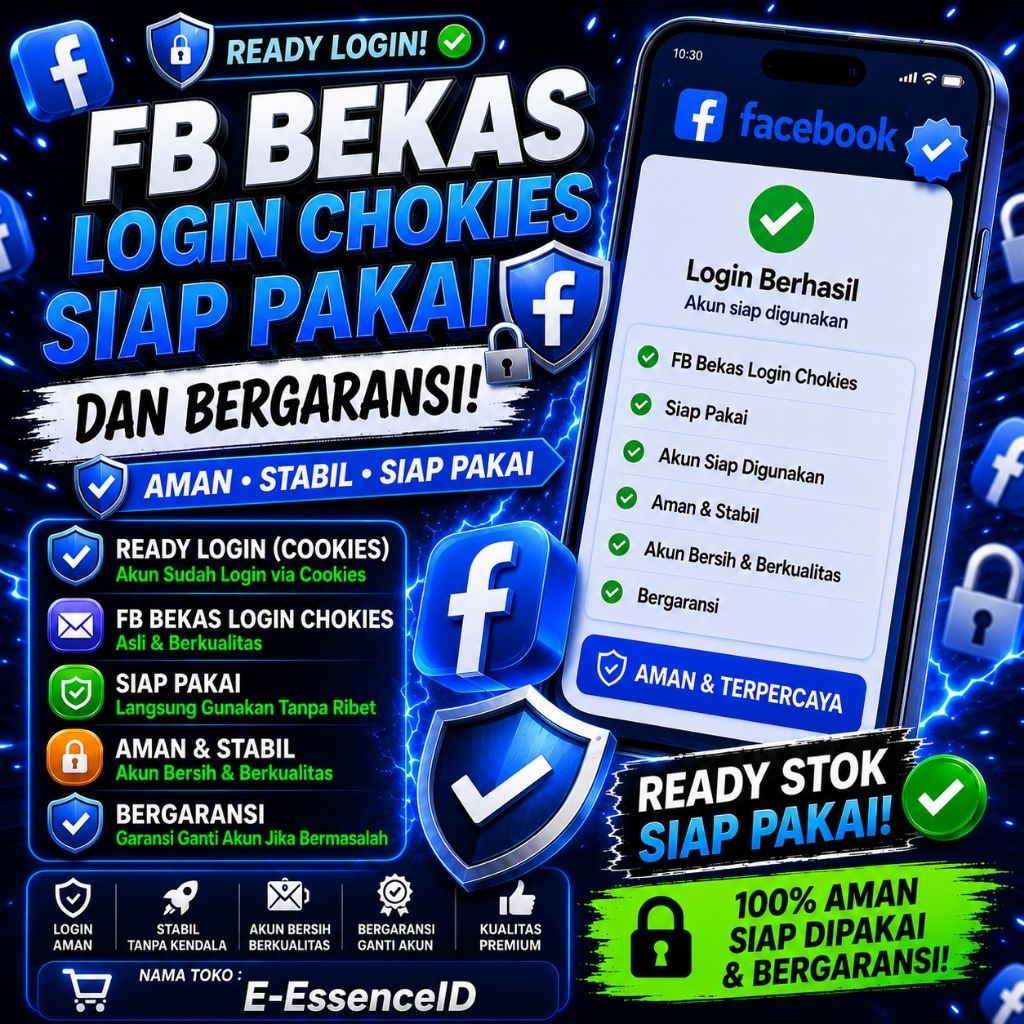 AKUN FB BEKAS | LOGIN CHOKIES | PROSES CEPAT |  GARANSI GAGAL LOGIN