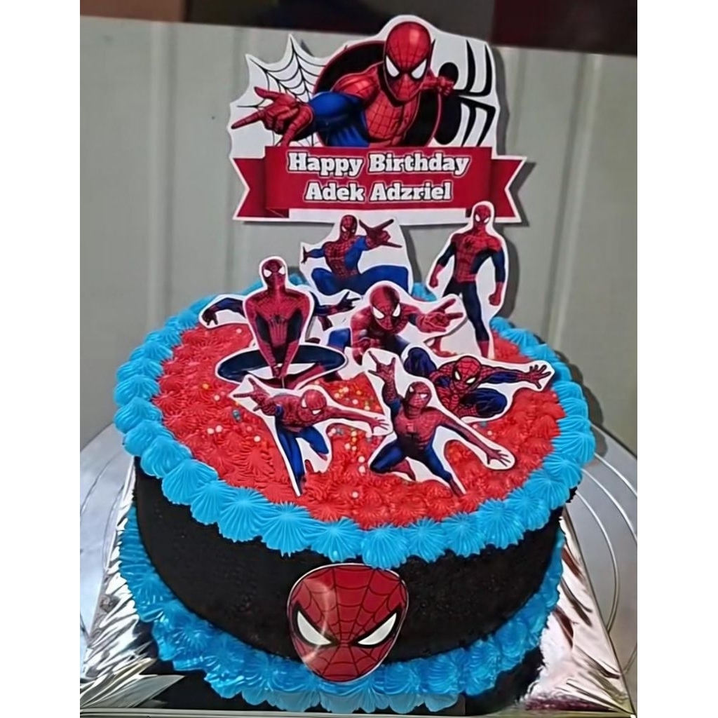 Kue tart ulang tahun ultah anak karakter spiderman hey tayo upin ipin bisa custom /dewasa cake enak 
