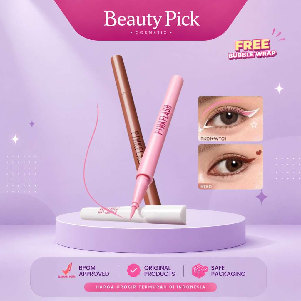 BEAUTY PICK - PINKFLASH PF-E01 NEW EYELINER ORIGINAL B00 B01 B02 RD01 PK01 WT01