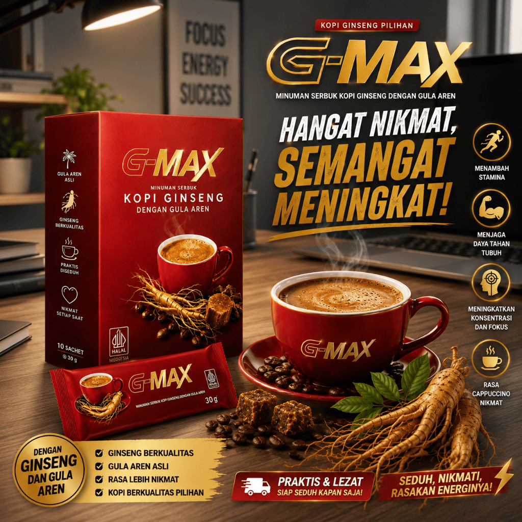Kopi Gmax Kopi Herbal Premium Favorit Pria Minuman Harian BPOM