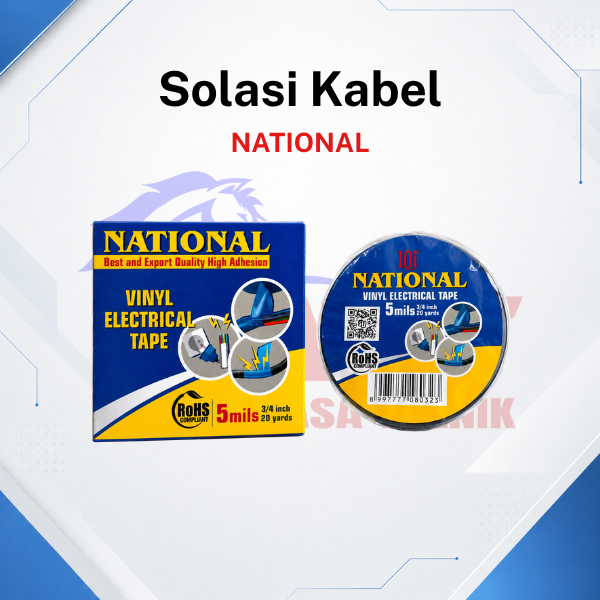 Isolasi Listrik NATIONAL - Solasi Kabel Hitam PVC Isolator Setrum