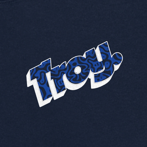 Troy Company Tshirt Navy Burnt Abstrak - Kaos Pria Lengan Pendek Biru Navy MTD 3448