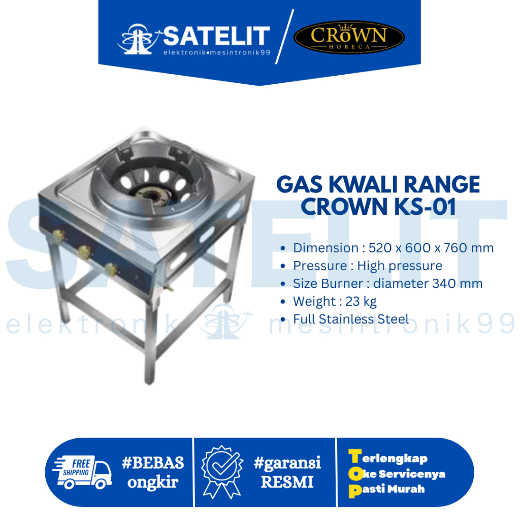 Gas Kwali Range CROWN KS-01 | Kompor Kwali Besar | Api Kuat & Hemat Gas