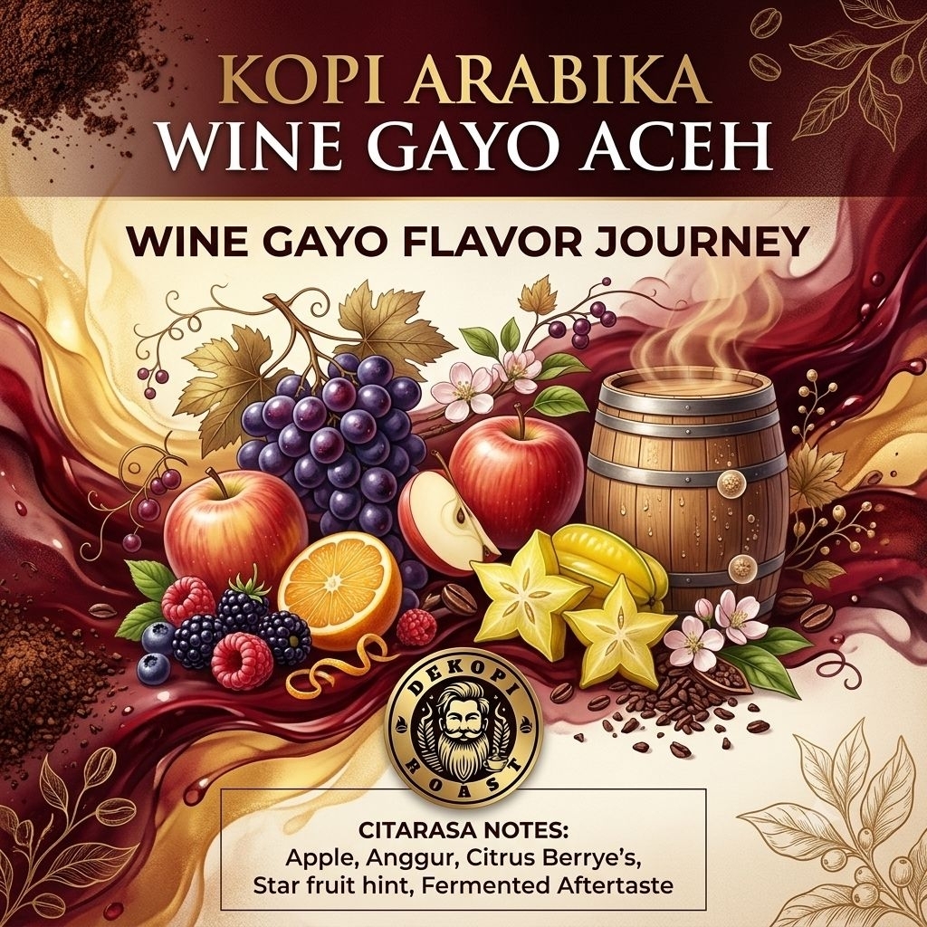 Kopi Arabika Wine Gayo Aceh Strong Dekopiroast - Arabica Coffee Gayo Wine - Biji Bubuk 100gr 200gr