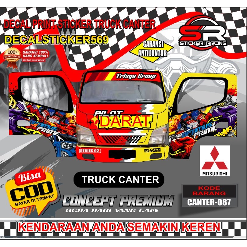 STIKER  CANTER CUSTOM  UNTUK FULL KABIN TRUCK