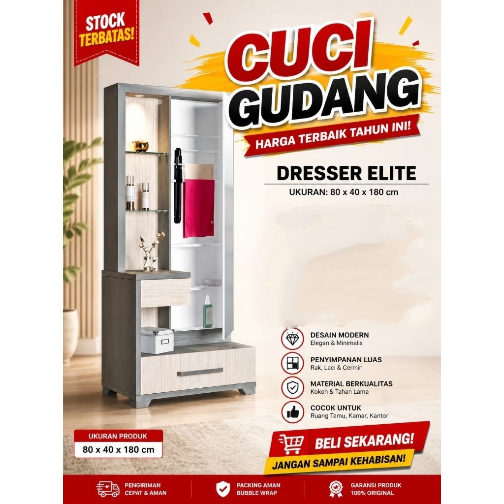 [ GOLDEN FURNITURE ] Meja Rias Siantano Elite - Meja Rias Minimalis Mewah - Tiolet Cantik - Murah Me