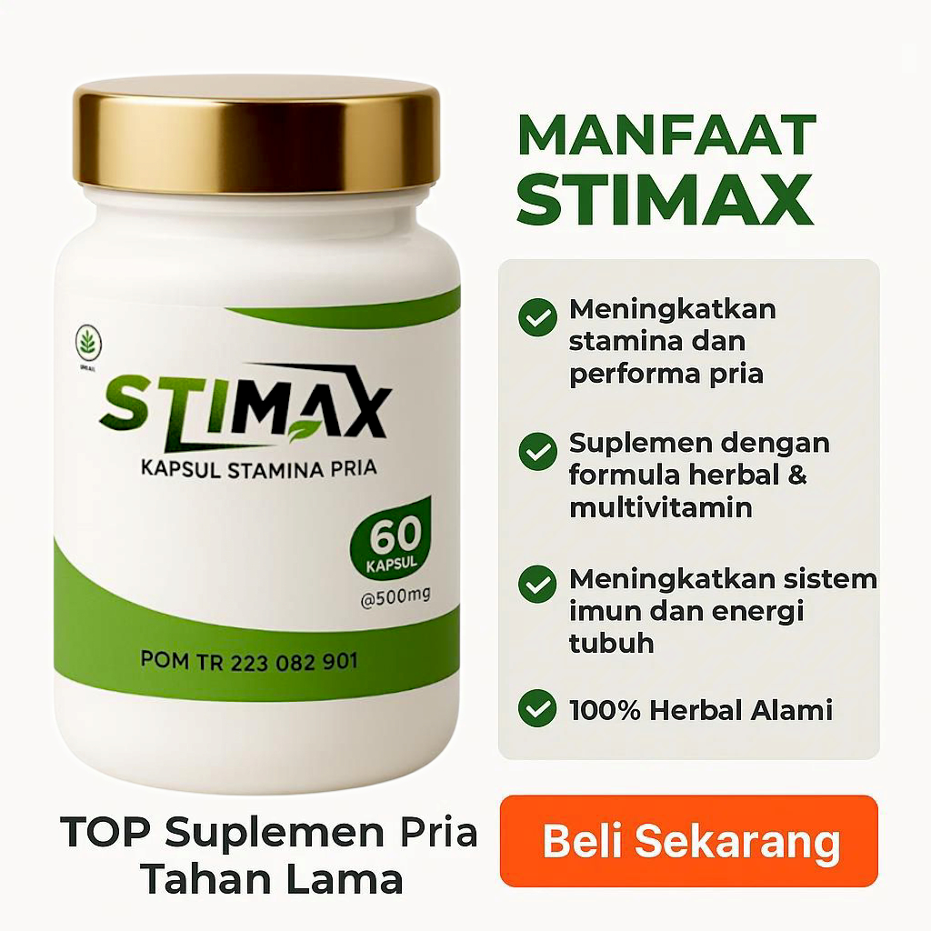STIMAX Suplemen Herbal Pria Dewasa - Ekstrak Tribulus & Ginseng - Terdaftar BPOM