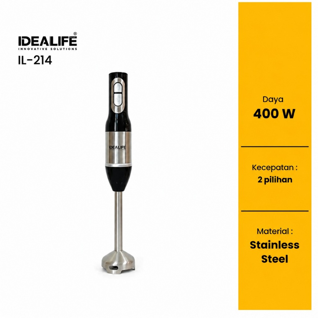 IDEALIFE Hand Blender Blender Tangan 2 Kecepatan IL-214 IDEALIFE