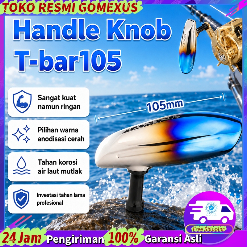 Gomexus 105mm Saltwater Type T-Bar Titanium Handle Knob Digunakan Untuk Shimano Ocea Conquest Sarago