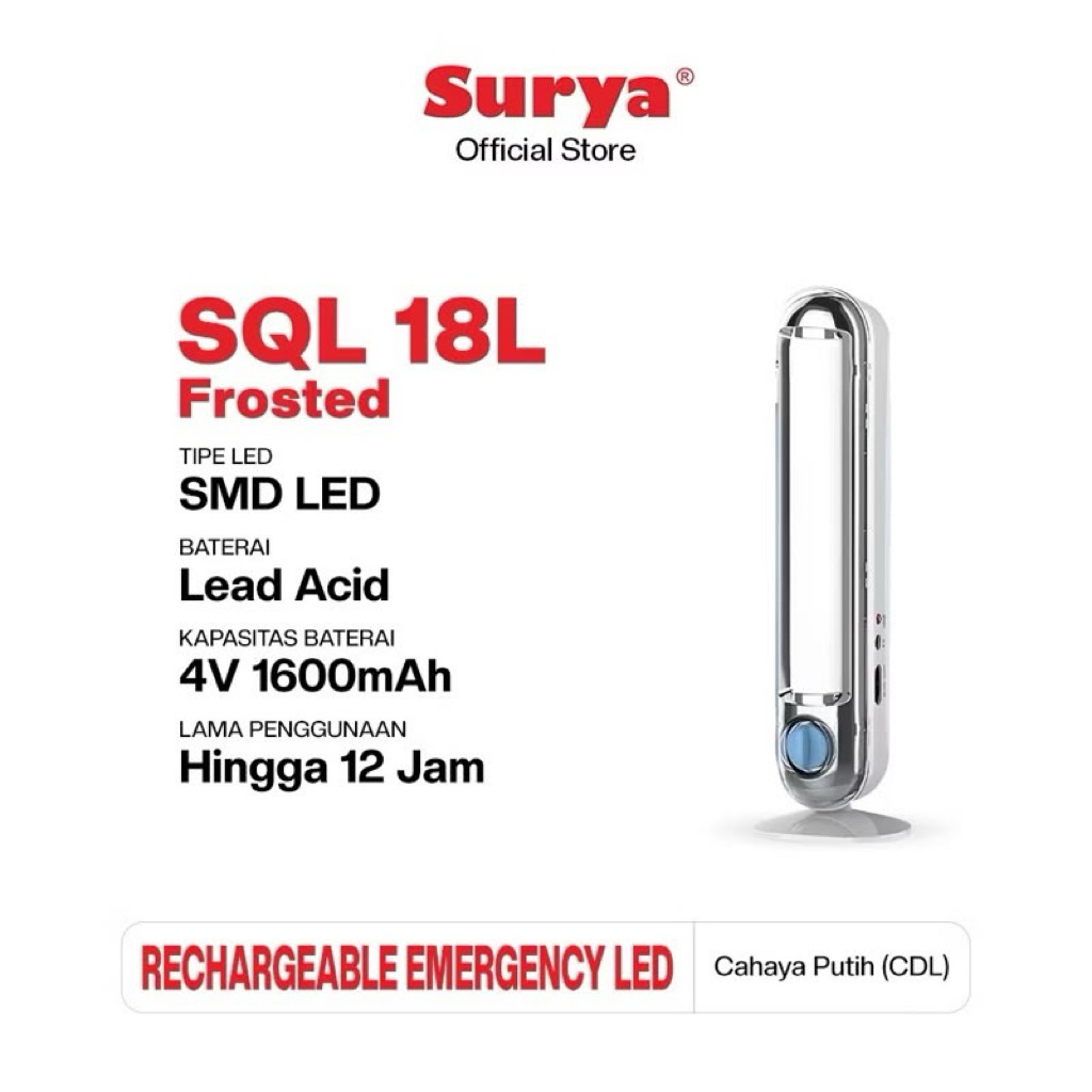 LAMPU EMERGENCY LED SQL 18 SURYA