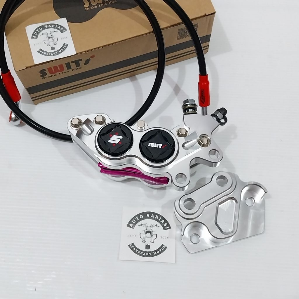 kaliper plus breket AEROX kaliper bigpot SWITS cnc 4 piston