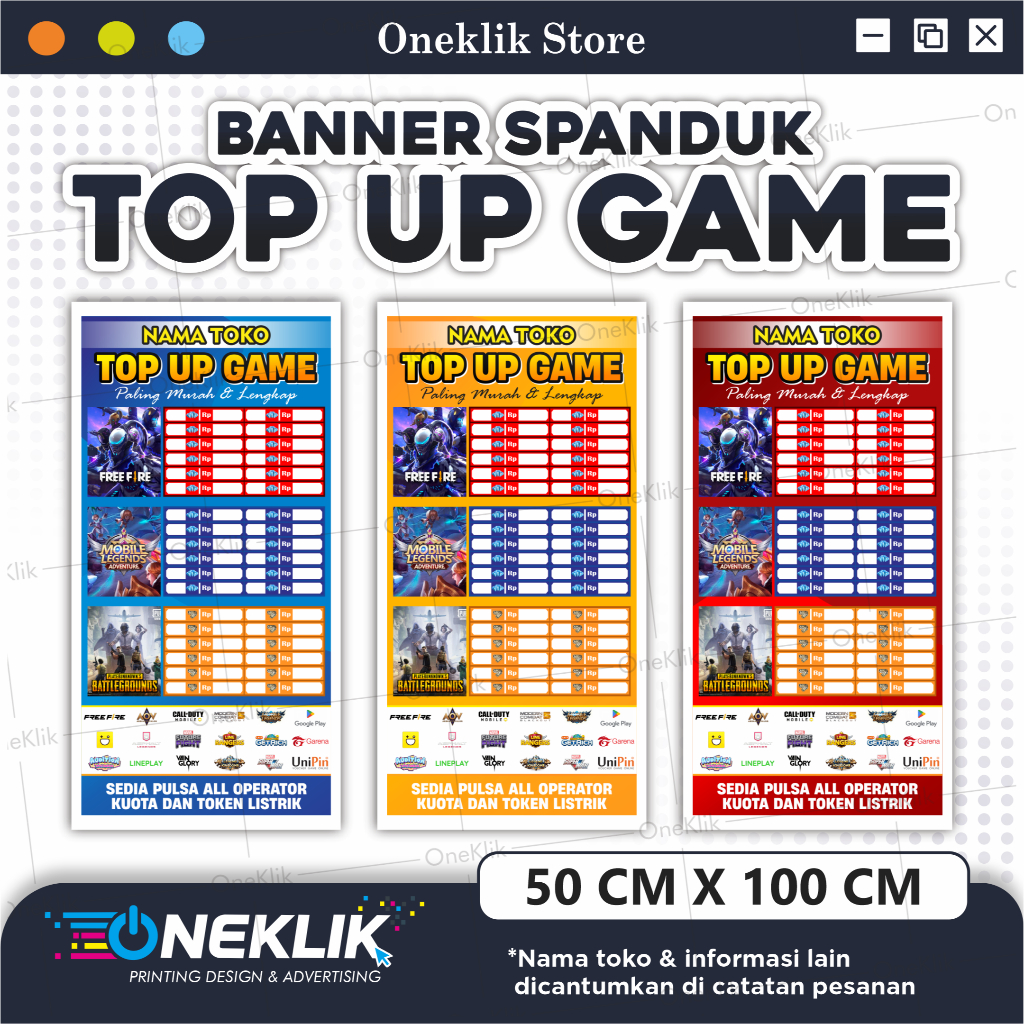 Banner Top Up Spanduk Game / Banner Game Spanduk Top Up Game model terbaru  - Oneklik.1