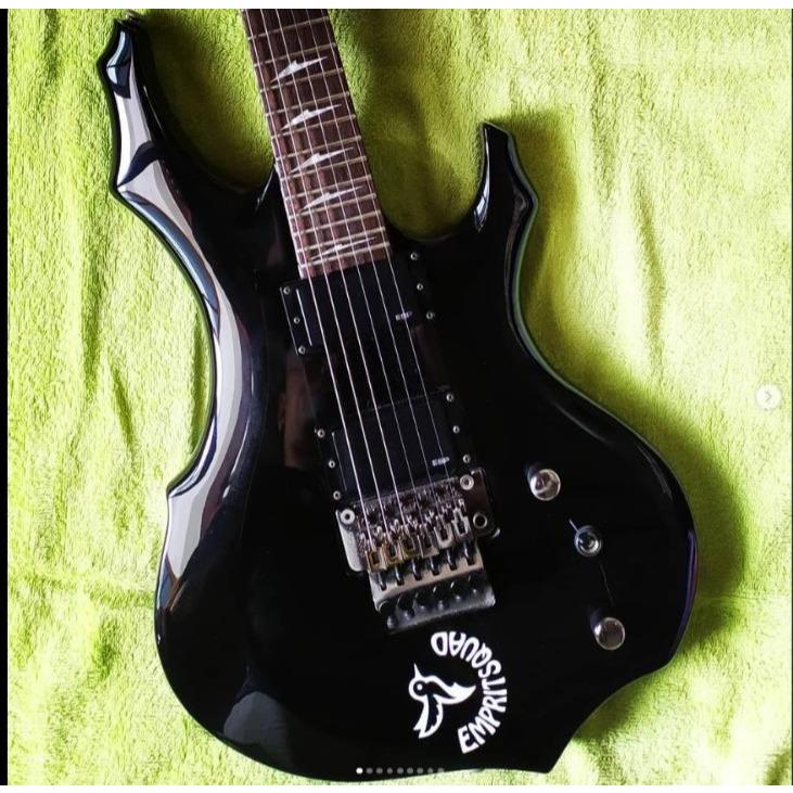 Gitar Elektrik ESP LTD f-250 Electric Guitar Black Tremolo Floyd Rose Special