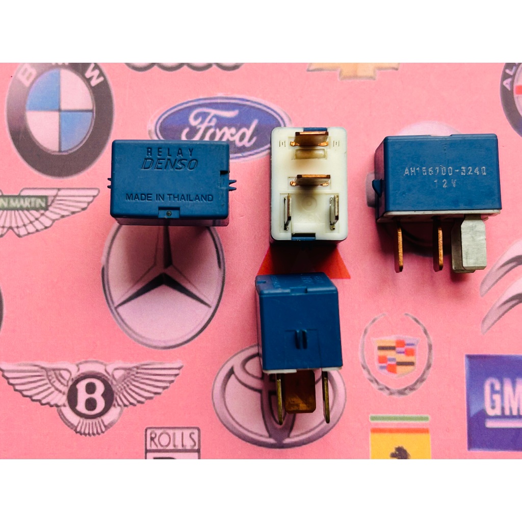Relay Mobil warna biru Merk Denso 12V 4 kaki Original Toyota Universal Part No. AH156700-3240 ( ORIG