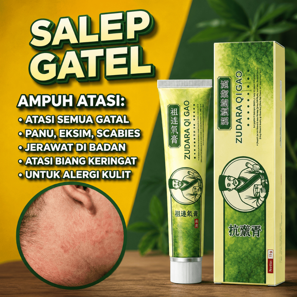 Salep Hijau Zudara Qi Gao Cepat Atasi Gatal Iritasi Obat Scabies Manusia Biduran Koreng Jerawat Bada
