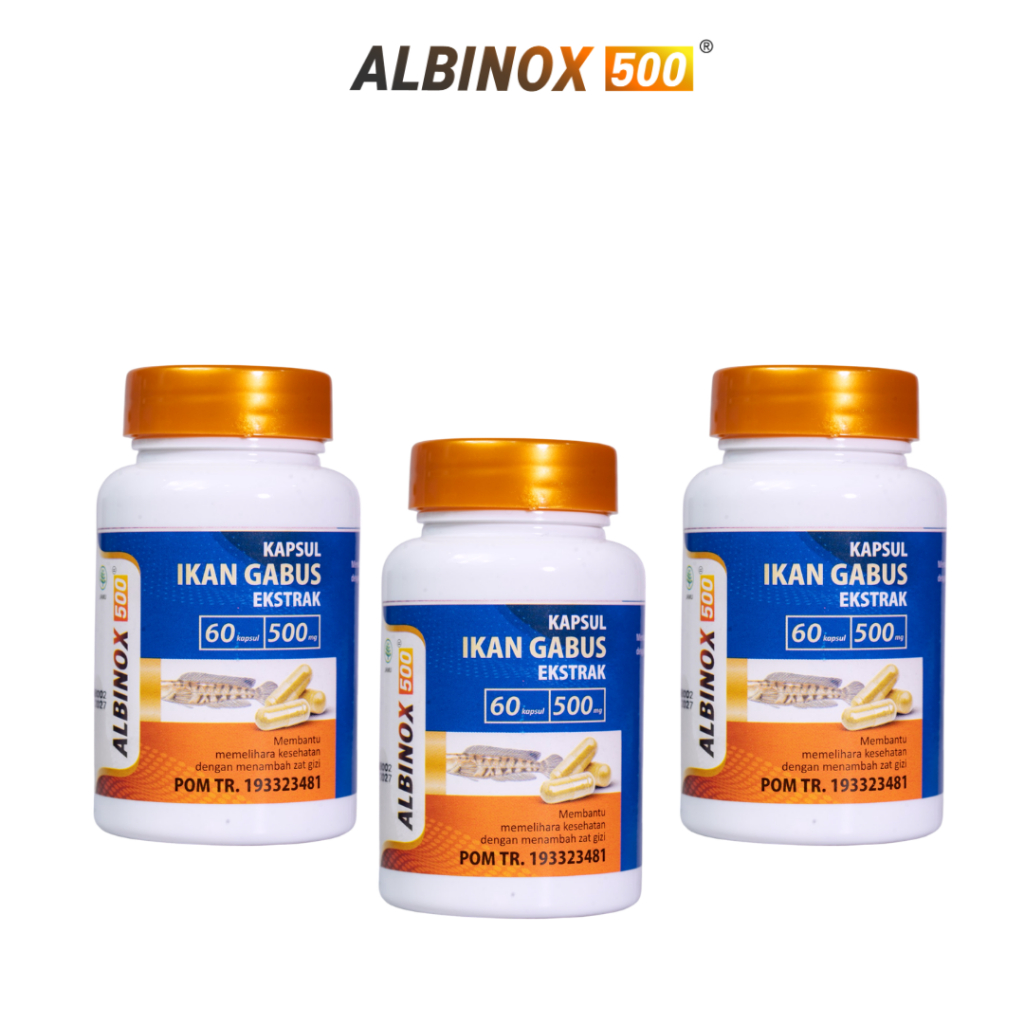 Albinox Ekstrak Ikan Gabus 60 Kapsul - 3 Botol