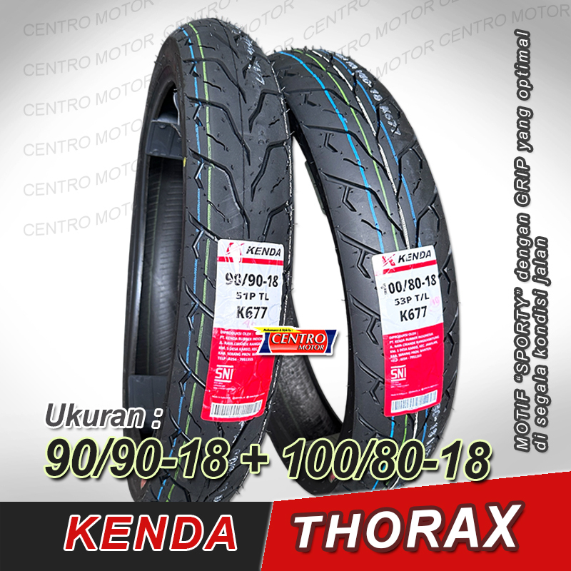 KENDA THORAX.Paket 2 ban Tubeless ring 18 ukuran 90 dan 100 ring 18