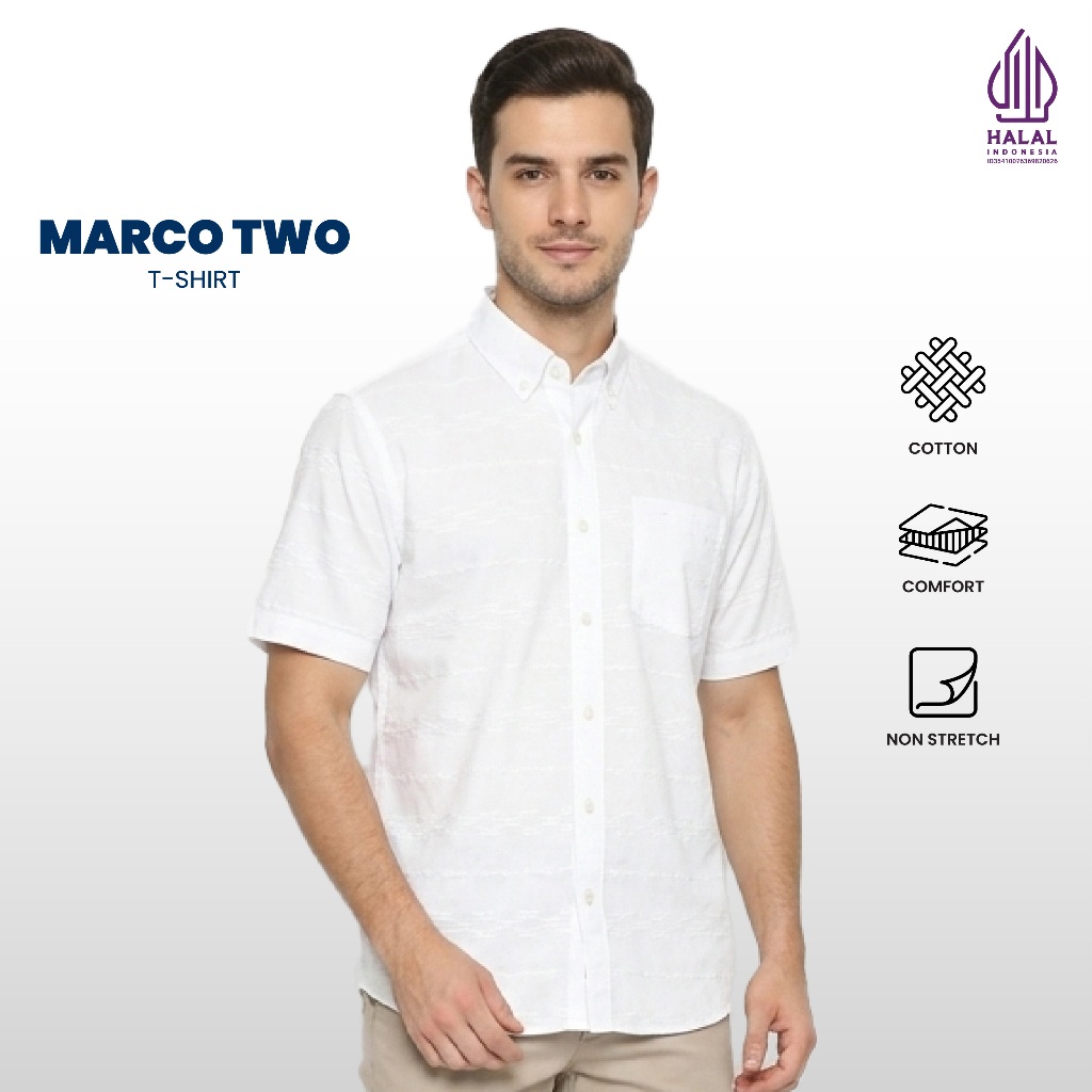 Emba Jeans - Marco Two Kemeja Lengan Pendek Pria Modern Fit Collection