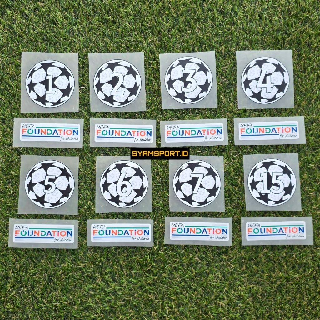 Patch UCL 1 sampai 15 Juara Lengkap Sepaket DTF Full HD Kuat Mengkilap | Patch Sablon Juara UCL | Pa