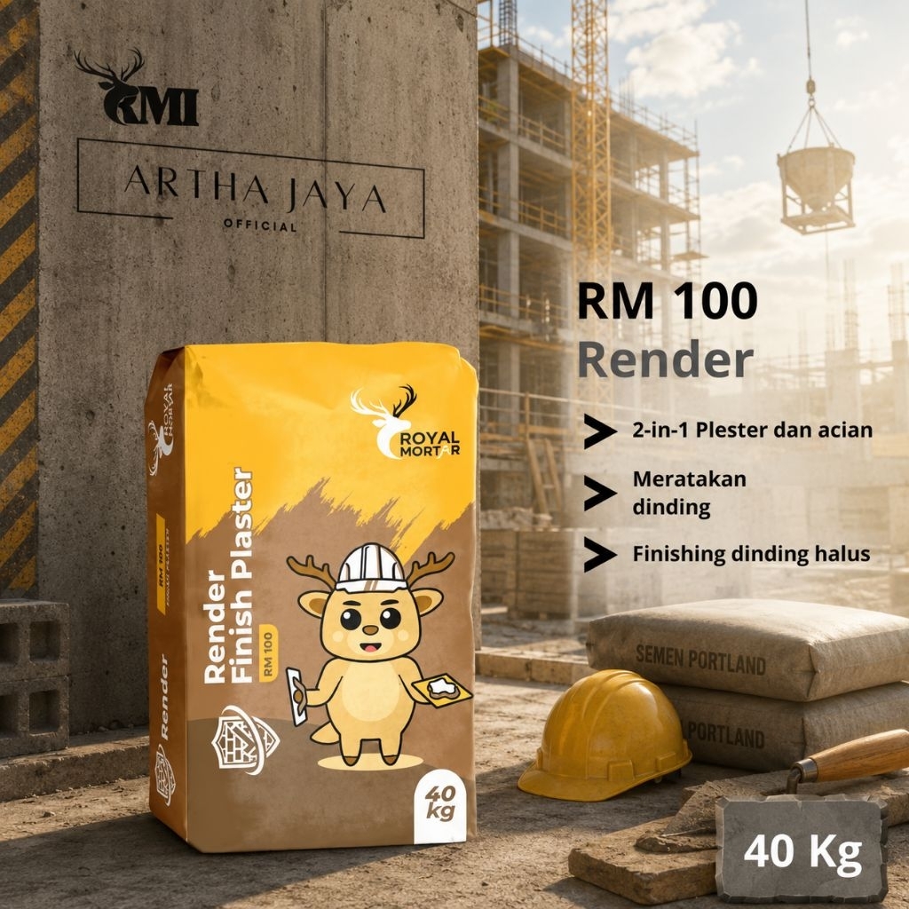 RM 100 | Render | Royal Mortar | Semen Instan