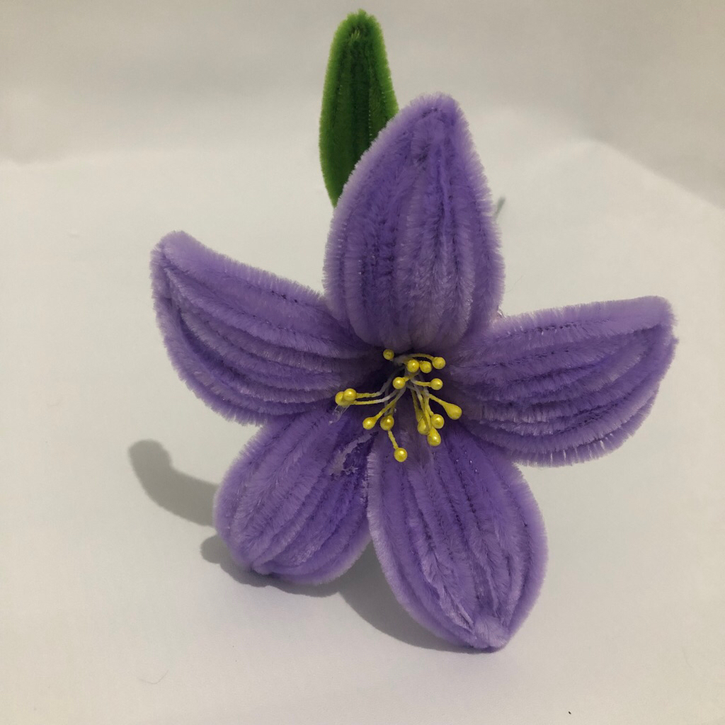 Bunga lily handmade kawat bulu satuan/grosir