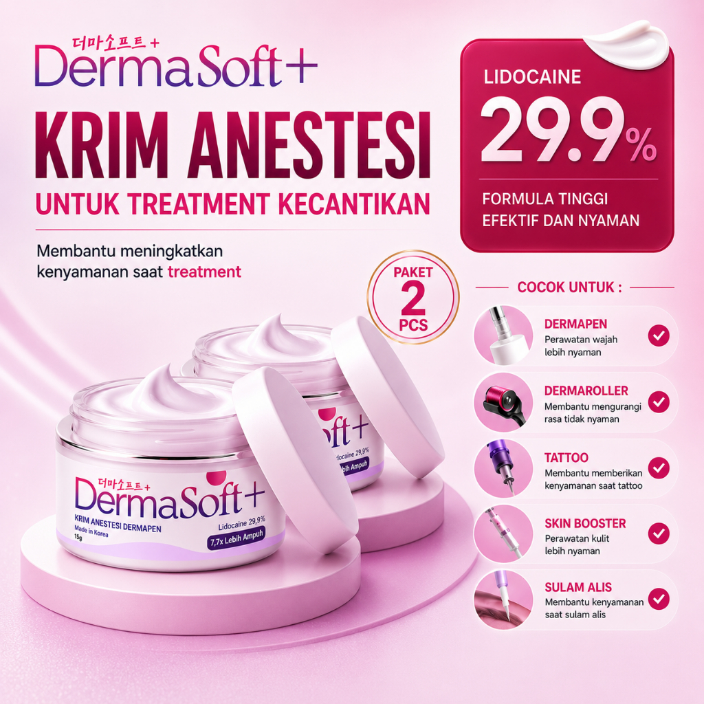 [Anestesi Cream 2 Pcs] Krim Dermapen Wajah | Cream Numbing Pendamping Perawatan Dermaroller & Skin C