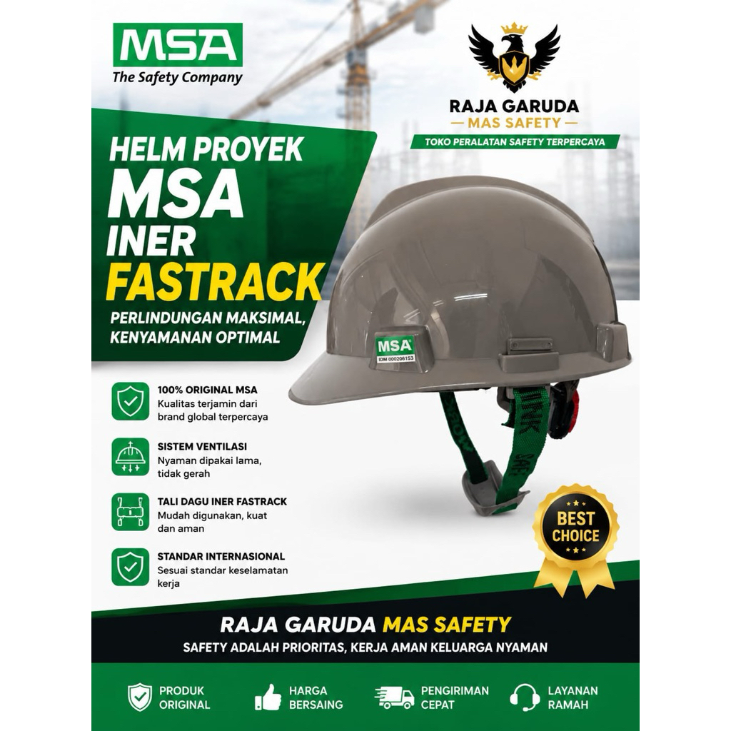 HELM SAFETY MSA FULL SET/ HELM SAFETY MSA LOKAL PROYEK/HELM SAFETY MSA LOKAL SNI