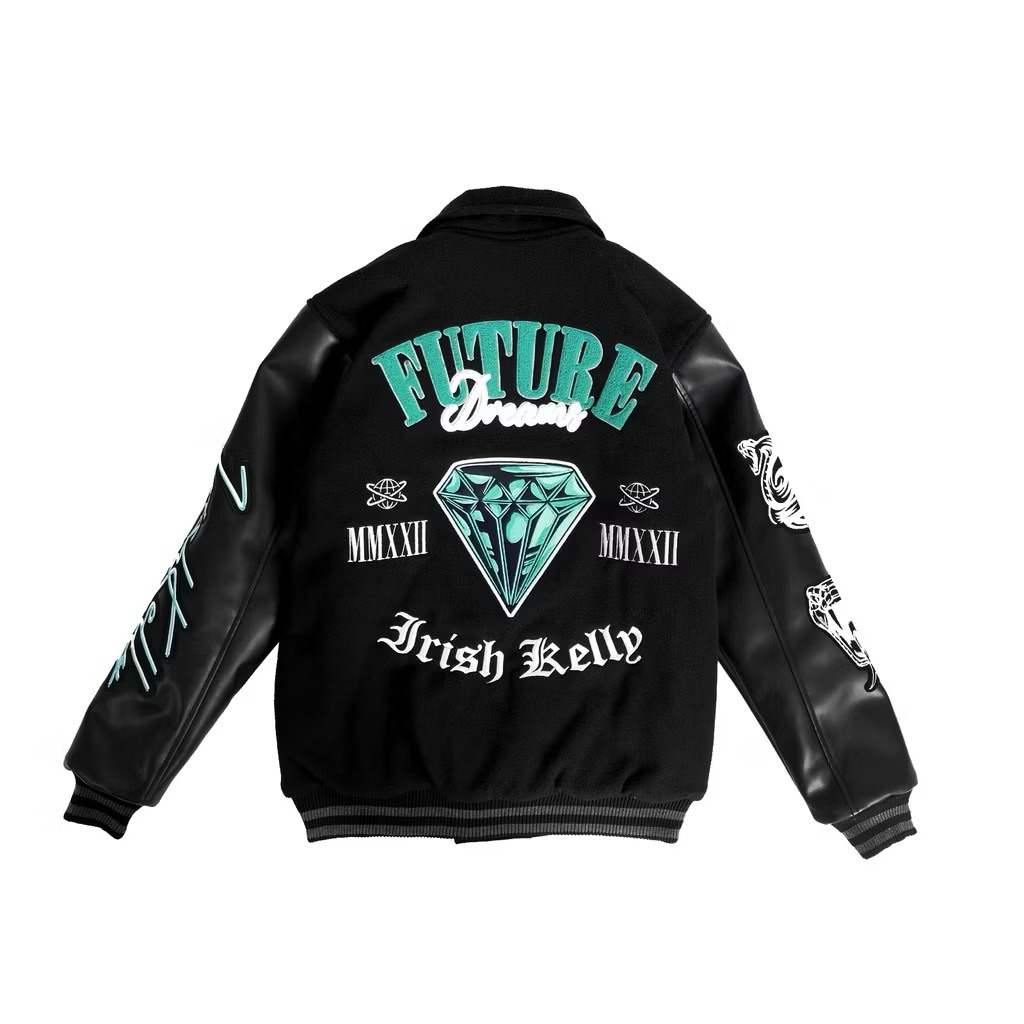 Varsity Jacket Black - Irish Kelly Future Dreams Xxl