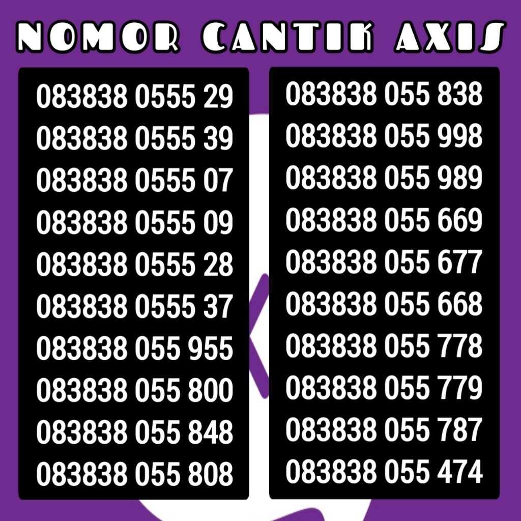 NOMOR CANTIK AXIS KARTU PERDANA 3838