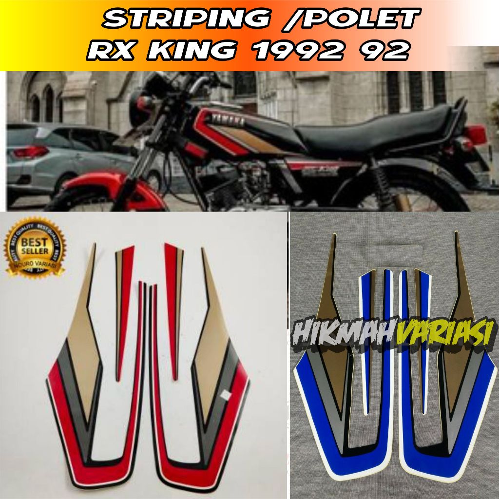 striping Ori RX king cobra 1992 striping lis stiker standar ori yamaha rx king 92 cobra stiker strip