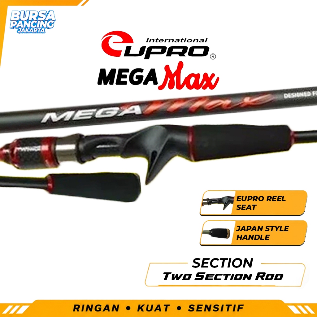 EUPRO Joran Pancing Baitcasting MEGA MAX 180cm - 198cm Hight Carbon Blank Fuji Component Joran Panci