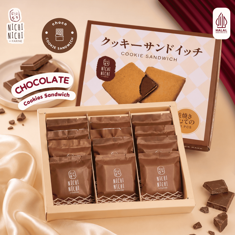 ((Nanakot Approved)) Choco Cookie Sandwich 12pcs - Kue Kering Coklat Jepang Enak Nichi Nichi by Fari
