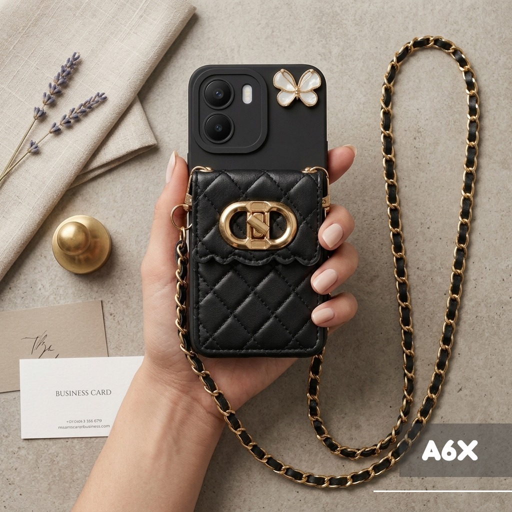 Case Dompet Tali Oppo A6X | Case Oppo A6X | Kesing Hp A6X | Pelindung Hp | Softcase Oppo A6X
