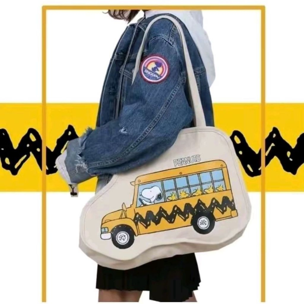 Snoopy Peanuts Tote Canvas Bag Snoopy Ready New