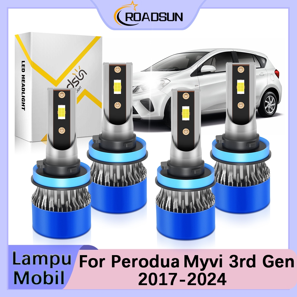 [For Perodua Myvi 3rd Gen] 2017-2024 LED Lampu Depan Mobil 2PCS CSP 3570 12V 160W 18000LM Super Tera