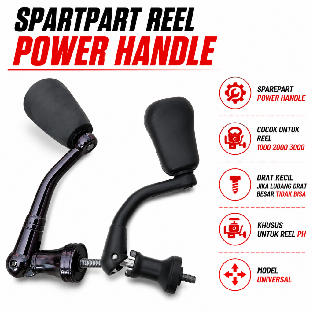 Handle Reel Pancing Universal Drat Kecil Cocok Reel 1000-3000