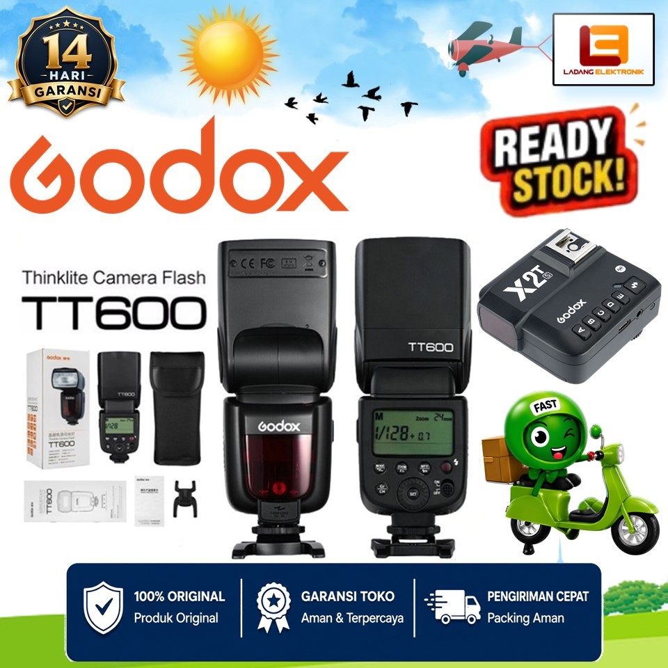 Speedlite Flash Godox TT600 TT 600 Universal + Trigger Godox Canon NiKon Sony Fuji