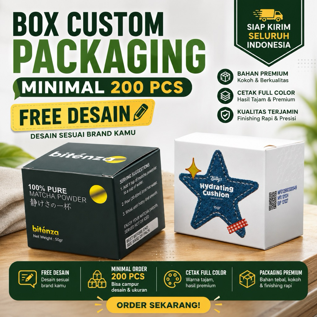 Custom Box Packaging / Kardus Kecil / Dus Parfum, Skincare/Dus Packaging full print