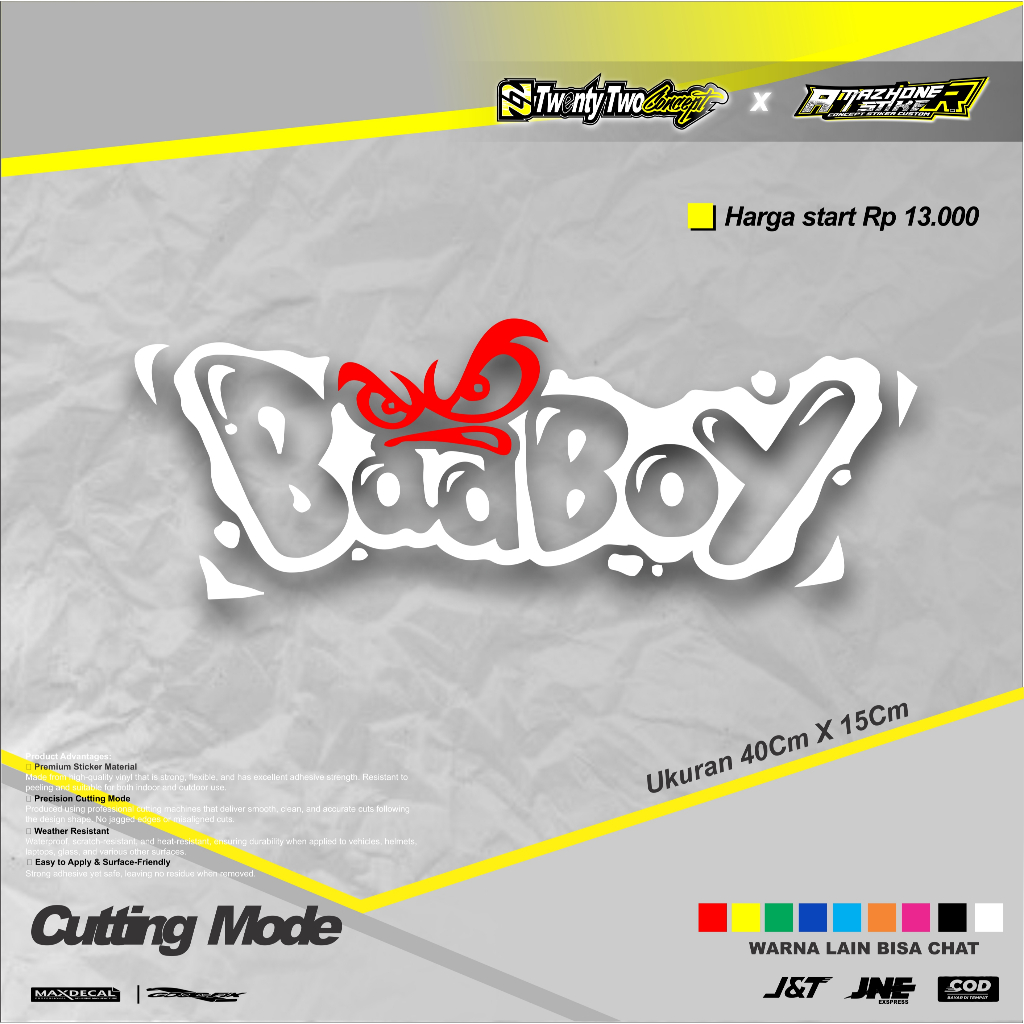 STICKER KACA TRUK TERBARU BADBOY CUTTING STIKER KACA TRUK MOBIL PICK UP BADBOY