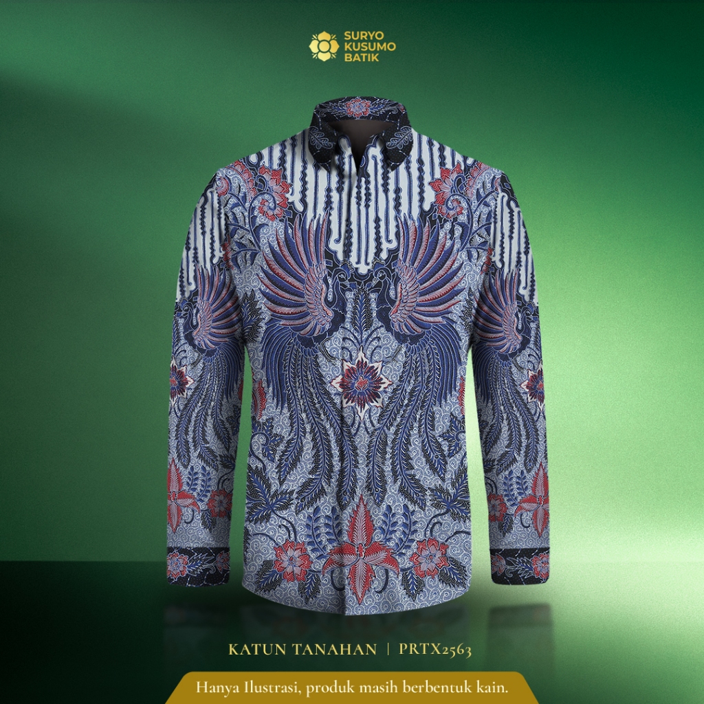 Kain Batik Tulis Katun Exclusive Suryo Kusumo Batik - Burung Seno Biru