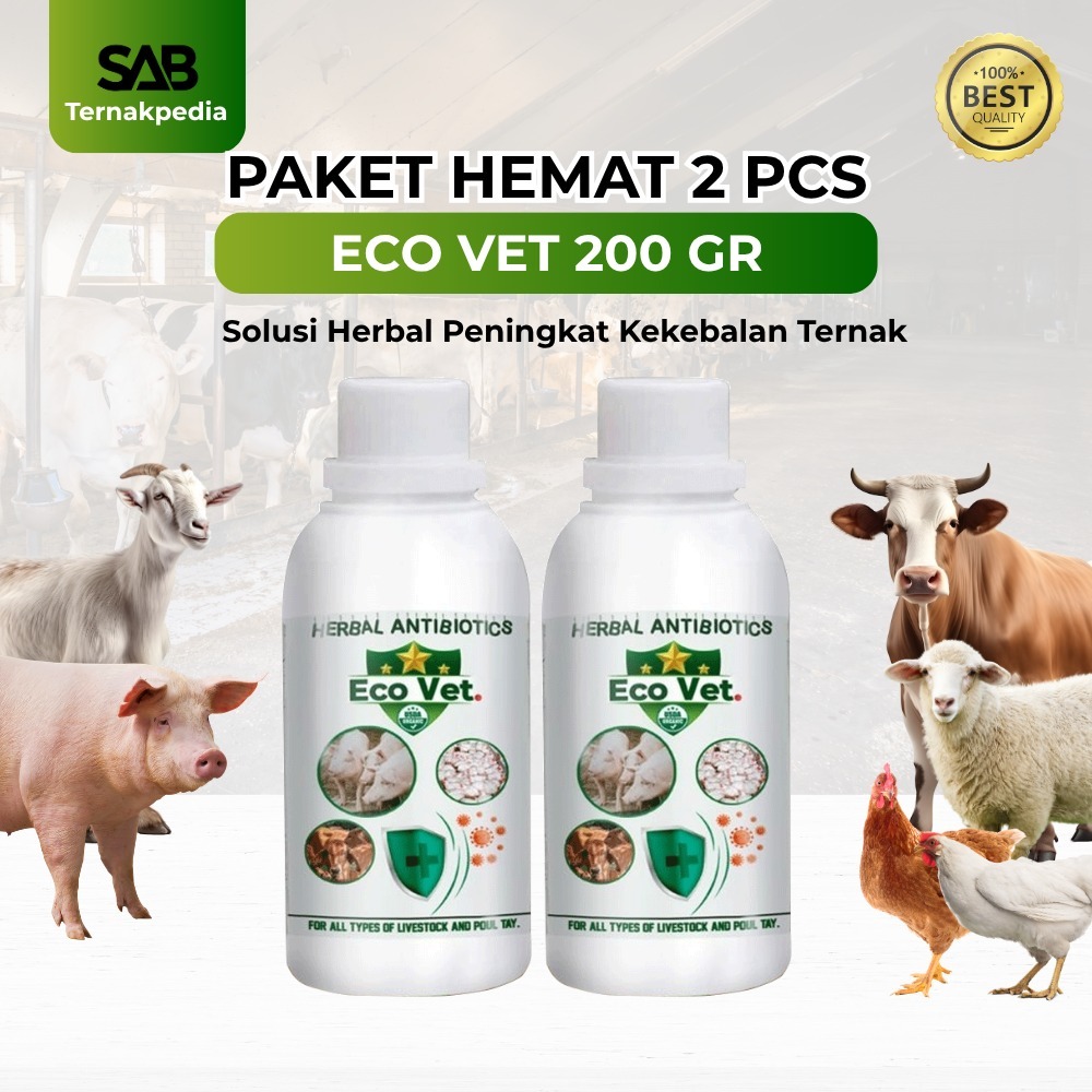 Ecovet Herbal Antibiotik 200 gram - LEBIH EFEKTIF - Ecovet Original 200 gr - Ecovet B3G1