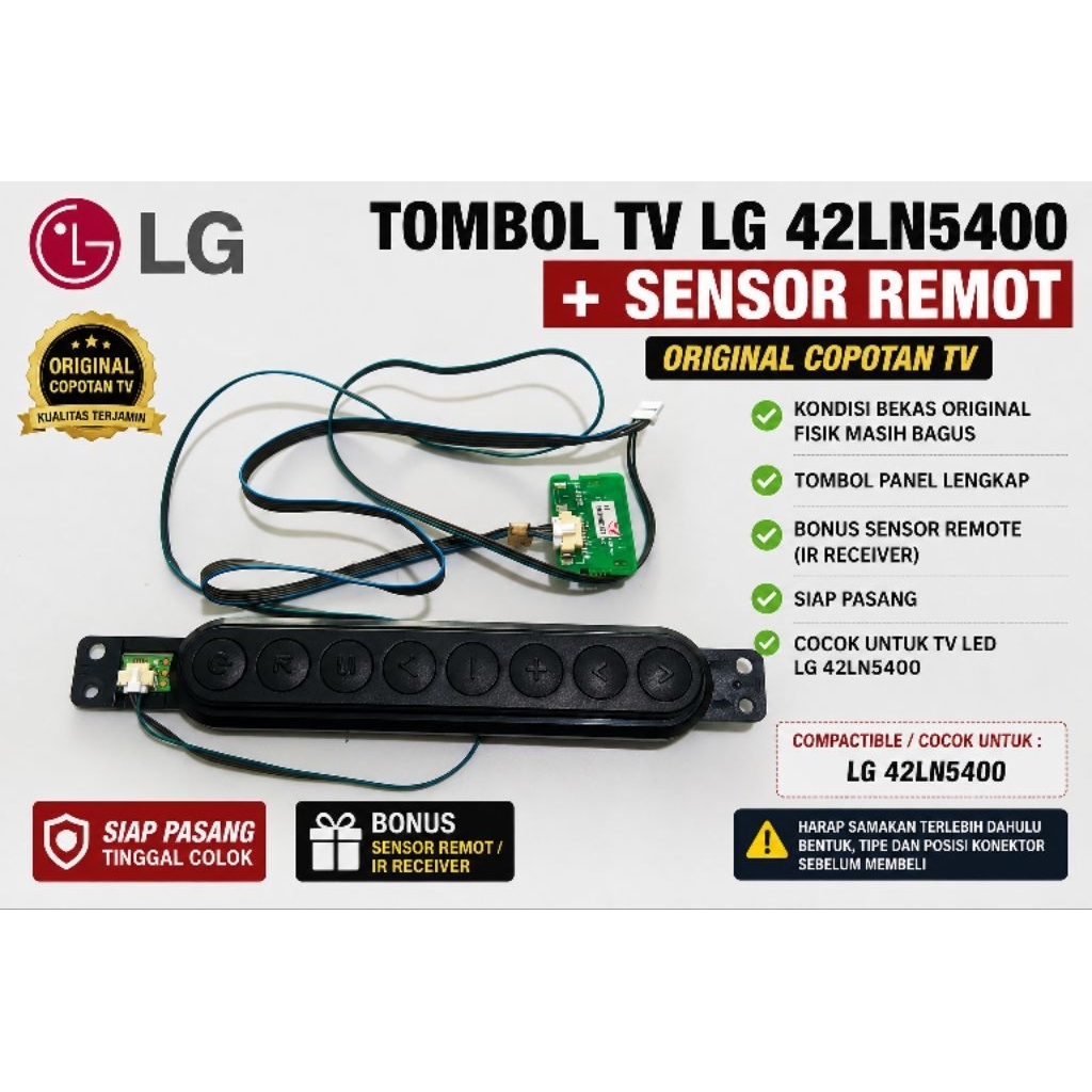 Tombol TV LG 42LN5400 Original + Sensor Remote IR Receiver