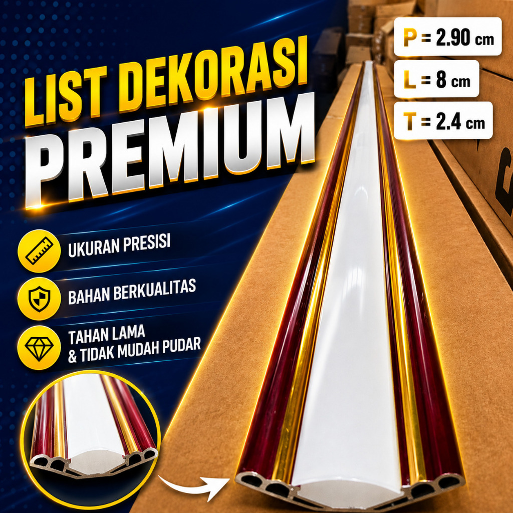 List Plafon PVC LED – Lis Sudut Plafon Lampu Hias Mewah Aesthetic Ruangan Elegan