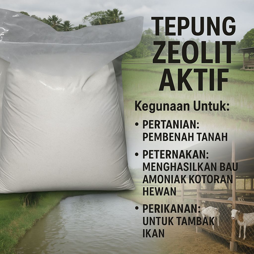 tepung zeolit 2 kg cocok untuk pertanian perikanan peternakan