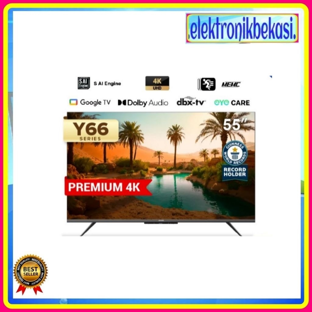 LED COOCAA 55 Y 66 / LED COOCAA 55 INCH 4K 55Y66 / COOCAA 55Y66 4K GOOGLE TV