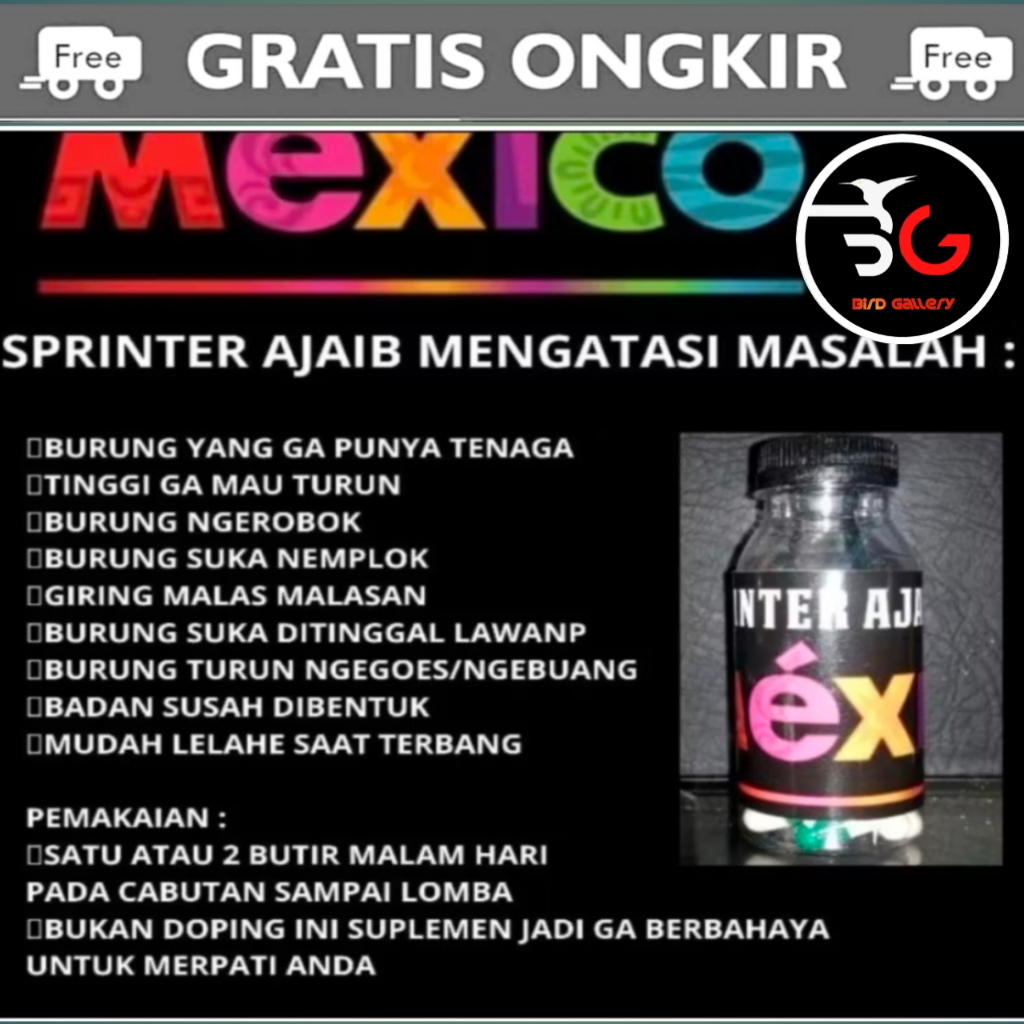 JAMU MERPATI SPRINTER 10 BUTIR JAMU MERPATI  MEXICO